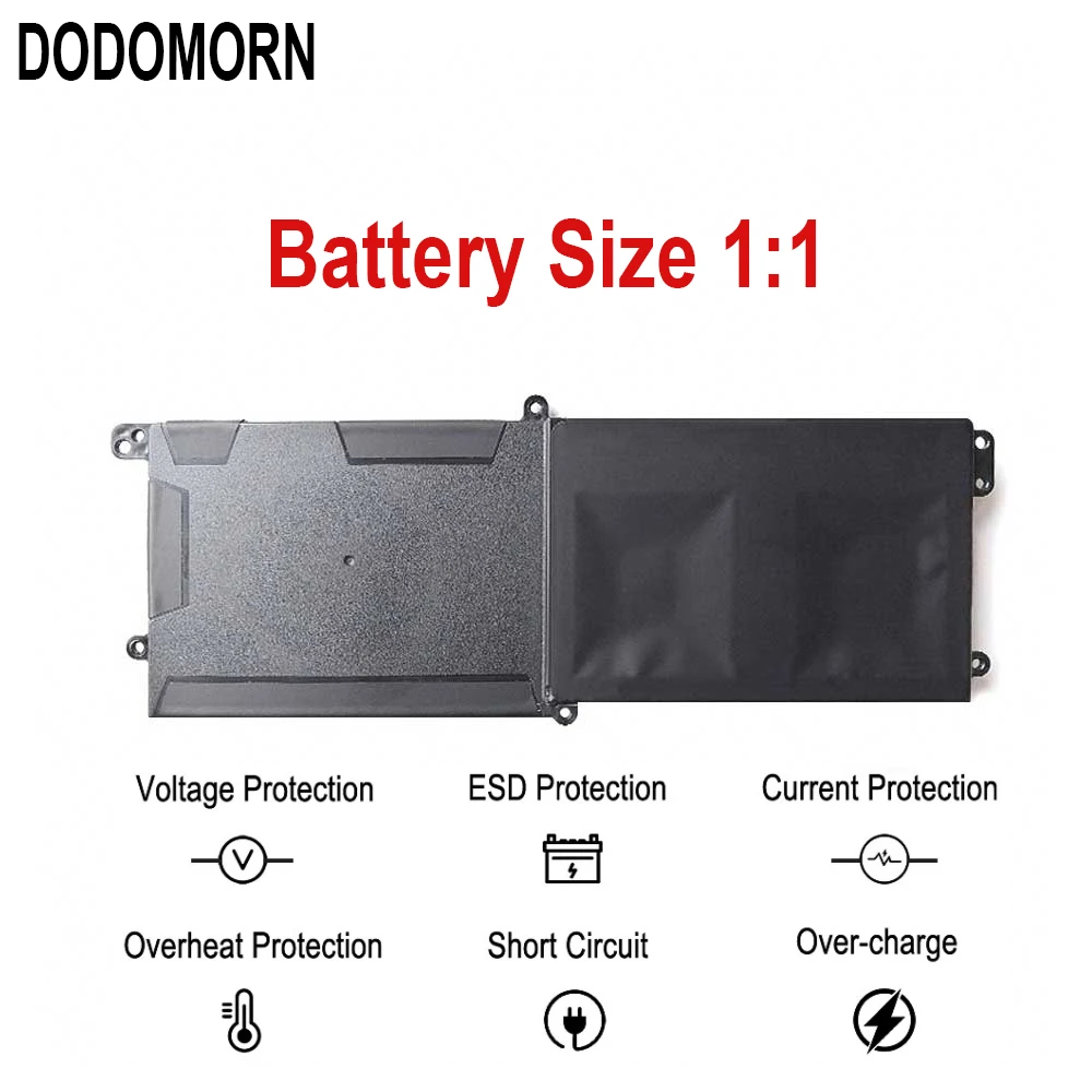 DODOMORN New DT9XG Battery For Dell ALWA51M-R1782 D1968W D1968B D1746W D1733B AREA-51M P38E001