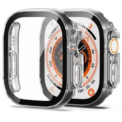 Glass+case For Apple Watch Ultra 49mm PC Bumper+Screen Protector Tempered luxury box Cover for apple watch ultra 2 Accessories