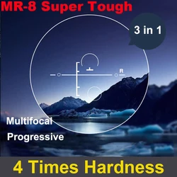 Super Tough Progressive Multifocal Prescription Lenses 1.56-1.74 Men Women 4 Times Hardness Thin Optics Lenses Anti Blue Light