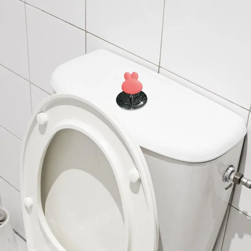 Botón de descarga de inodoro, manijas de cajón de gabinete de conejo lindo, manija de gabinete de empuje de botón para el hogar, muebles de baño, armario