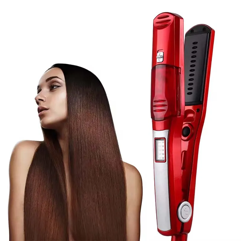 

Professional Salon Hair Straightener Electric Steam Iron with Portable Ceramic Coating Styling Tool for Home Use