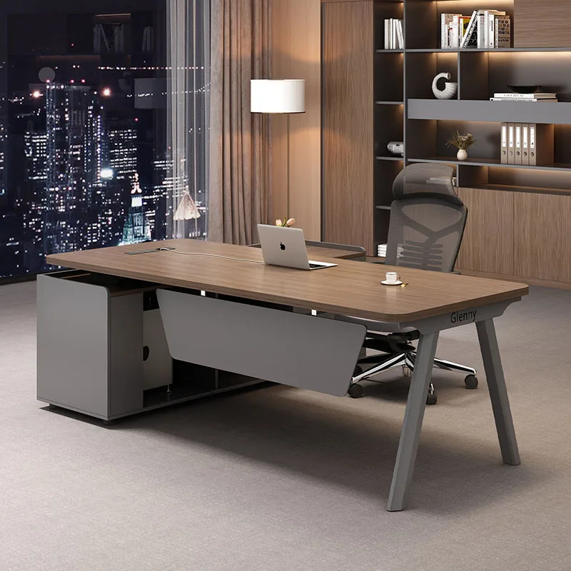 Computer Display Office Desk Design Large Reception Luxury Wooden Modern Office Desk Drawer Escrivaninha Commercial Furniture