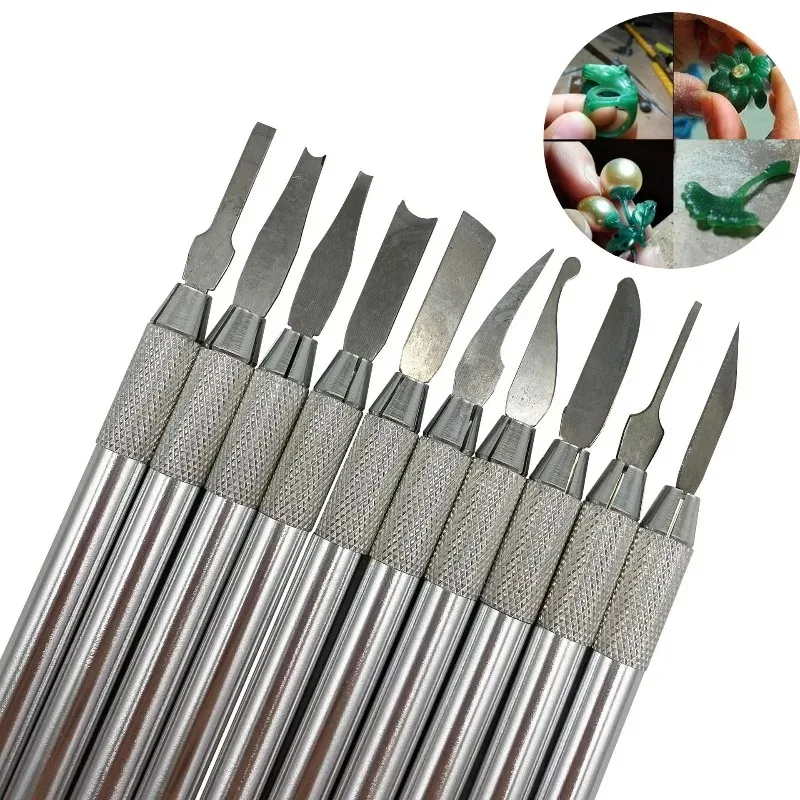 Jewelry Wax Carving Tool Set - White Steel Carving Knives, Cavity Cutters & Wax Sculpting Tools for Jewelry Prototyping