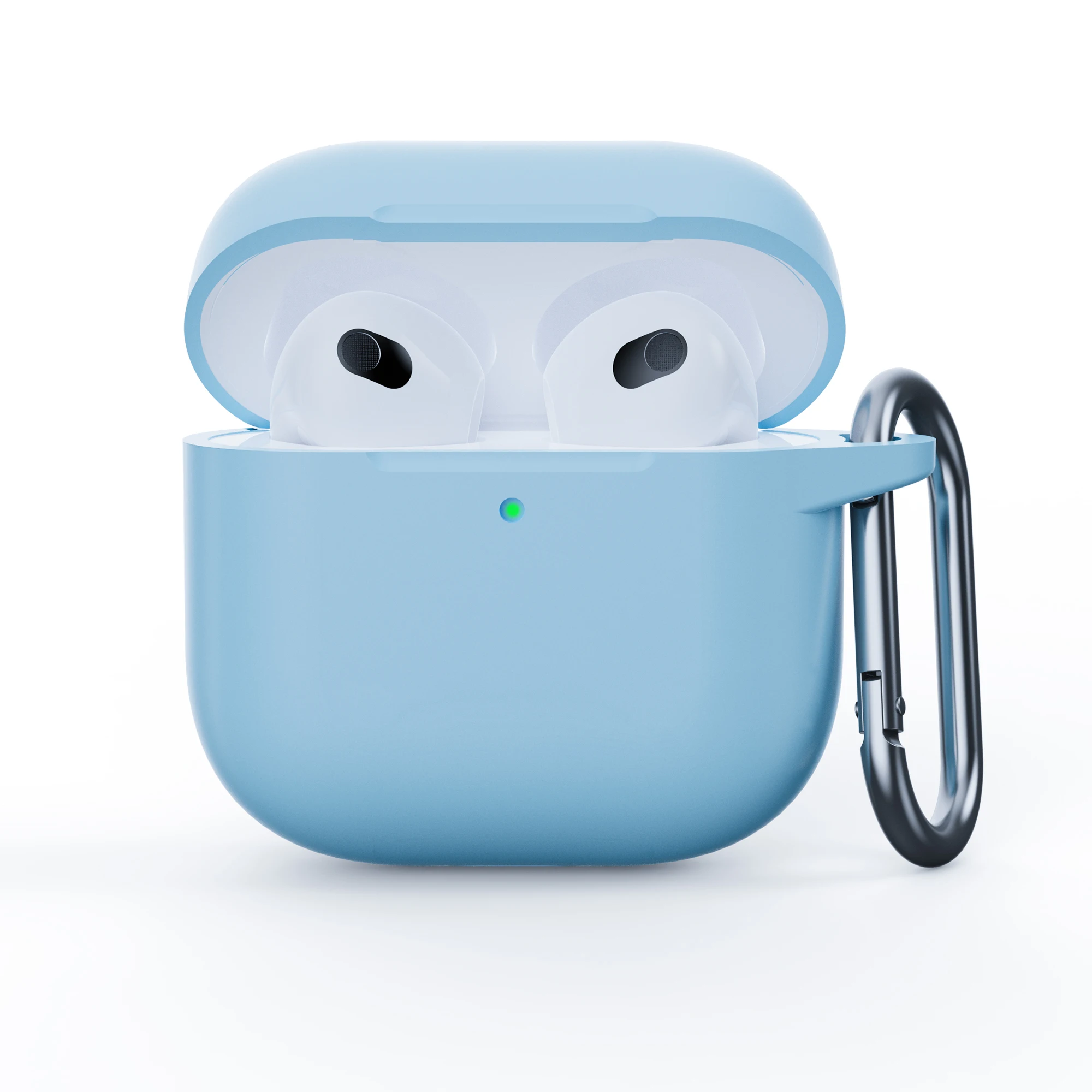 ew For Airpods 4 (2024) Coque تصميم سيليكون سائل ناعم بلون سادة مضاد للسقوط غلاف ناعم لأجهزة Airpods 4 غطاء Funda