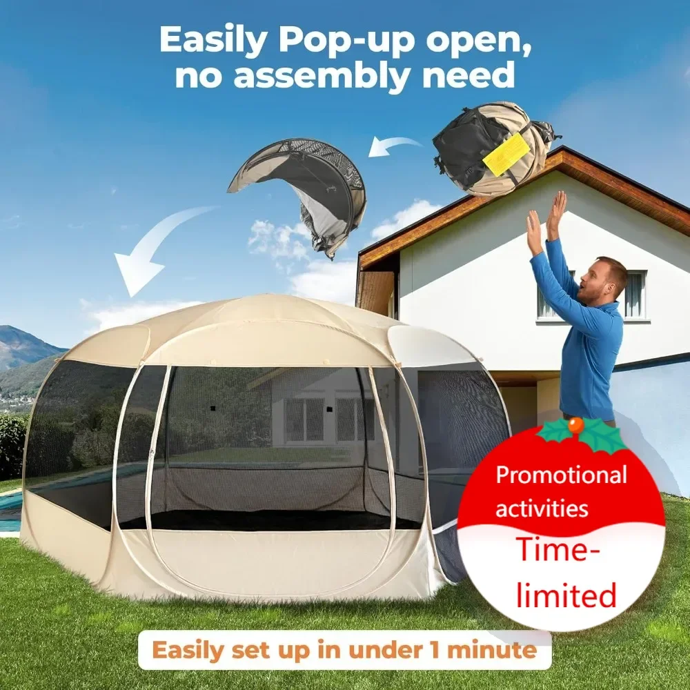 

Hot salesXXLarge Popup Portable Dog House Gazebo-Style Pet Tent Sun Shade Shelter Outdoor Anti-Bugs Leakproof Floor