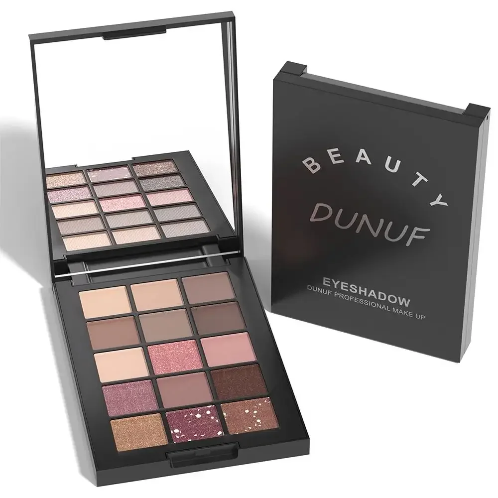 Matte Finish Pearlescent Eyeshadow 15 Colors Intense Pigmentation Water Resistant All Day Wear Anti Clumping Low Flying Powder