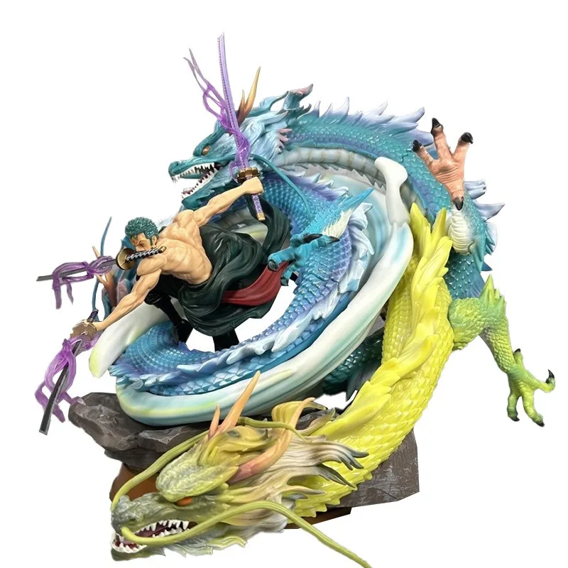 Zoro Três Dragão Anime Figura Modelo, Figuras Ação, Coleção Estátua, Decoração Desktop, Pingente, Presente Kid, 1 Pc