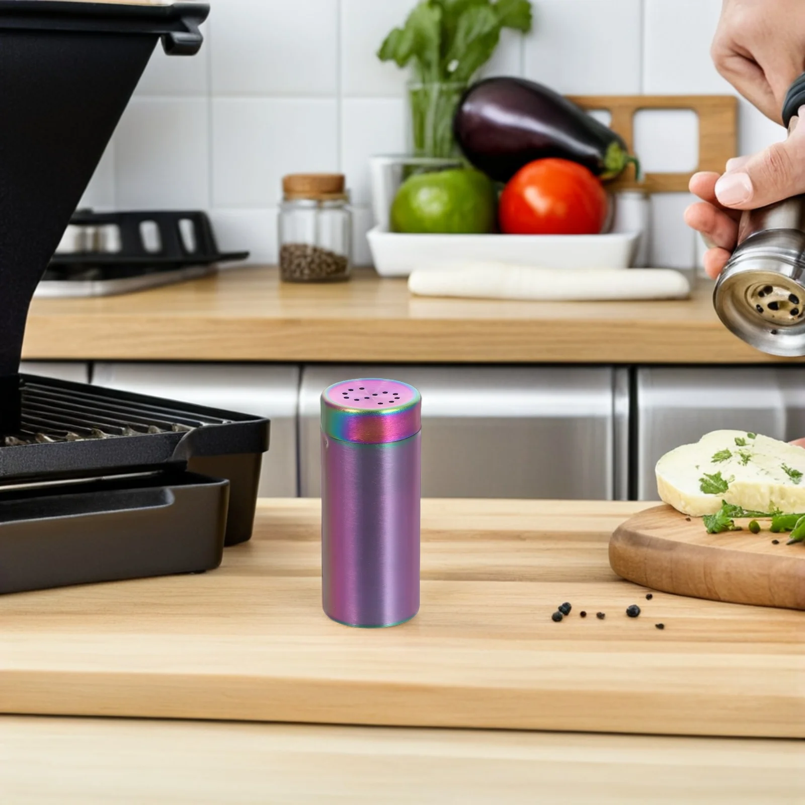 

2Pcs Stainless Steel Salt Pepper Shakers Seasoning Dispenser Set for Kitchen Dining Table Precision Pouring Spice Jars