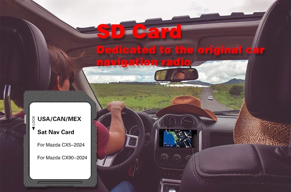 SD Card for Mazda CX-5 CX-90 Upgrade Multimedia GPS Software System Accessories USA/CAN/MEX Maps 16GB Card 2023