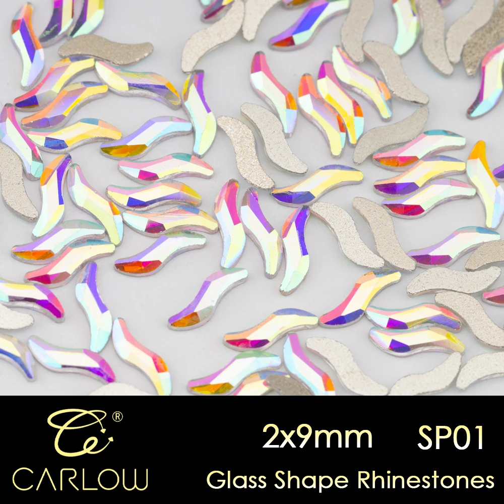 CARLOW Multi Shapes Flatback CrystalAB 100/500pcs Glass Nail Art Glitter Stones for Crafts Decoration Link 1