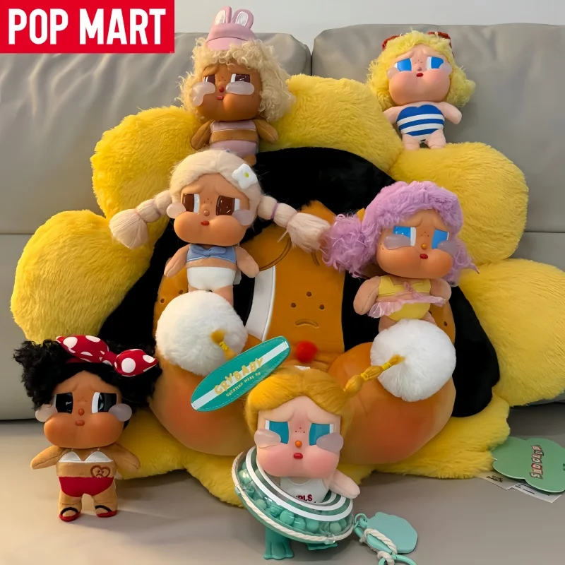 Genuine POP MART CRYBABY Vacation Mode On series Blind Box  Plush Toy Trendy Stuffed Animal Keychain Collectible Toys For Adults
