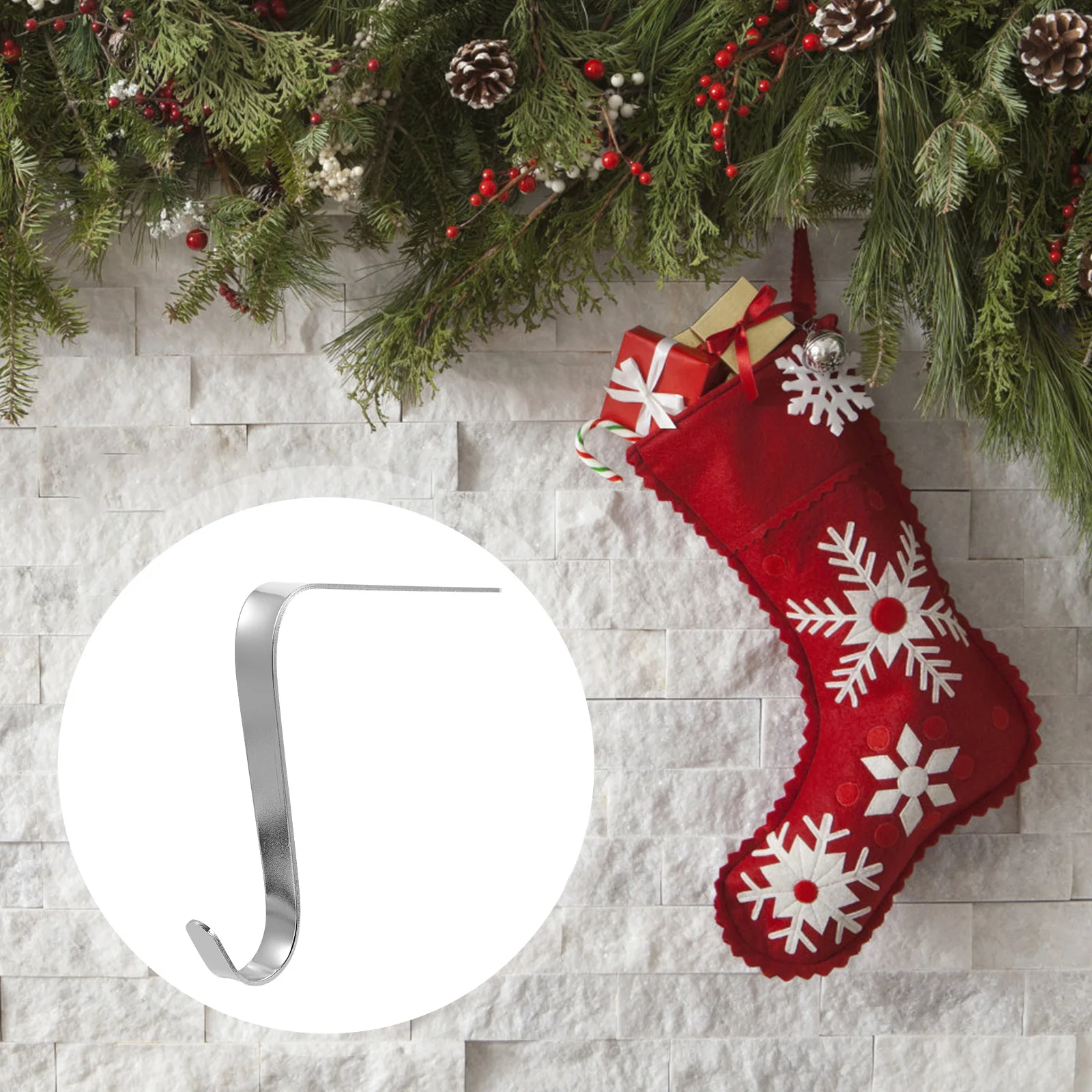 

Christmas Stocking Hooks Hangers Fireplace Mantle Decor Metal Practical Christmas Fireplace Hanging Hook Party