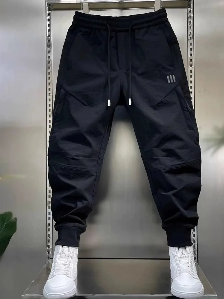 

Spring New Men's Outdoor Work Pants Trousers Loose Harlan Qui Dry Elastic Waist Casual Pants Breathable Comfortable Cargo