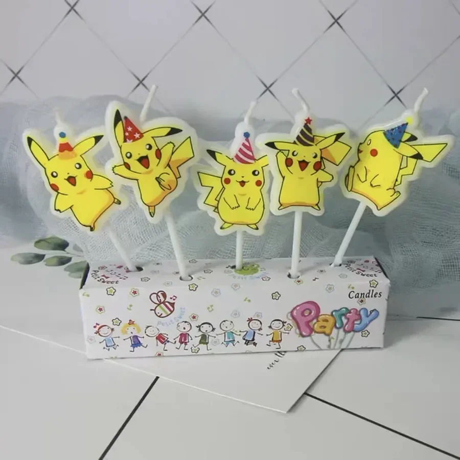 Nowy Pokemon Pikachu Anime Świeca Kawaii Pikachu Kreskówka Świeca Urodzinowa Dekoracja Tortu Akcesoria Imprezowe Z Pudełkiem Zabawka Prezenty