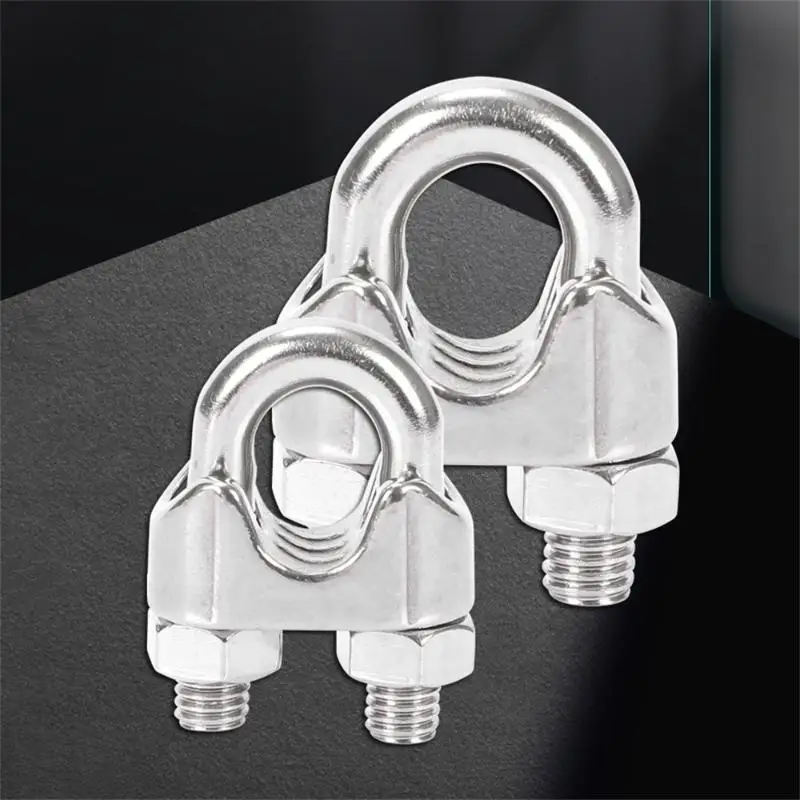 5Pcs M2 M4 M5 M8 Stainless Steel U Type Cable Clamp Wire Guy Fastener Rope Clip No Rust Strong Hold