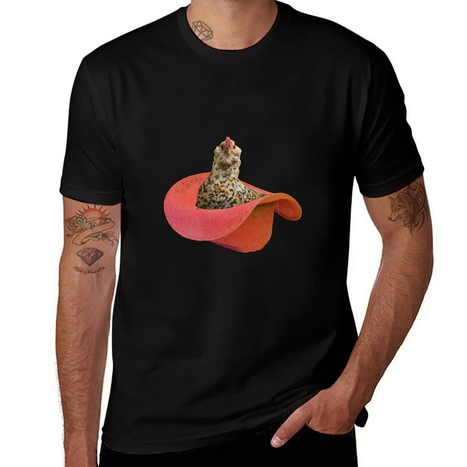 

Chicken in a Hat T-Shirt t shirts for man slim fit man tshirt T-Shirt