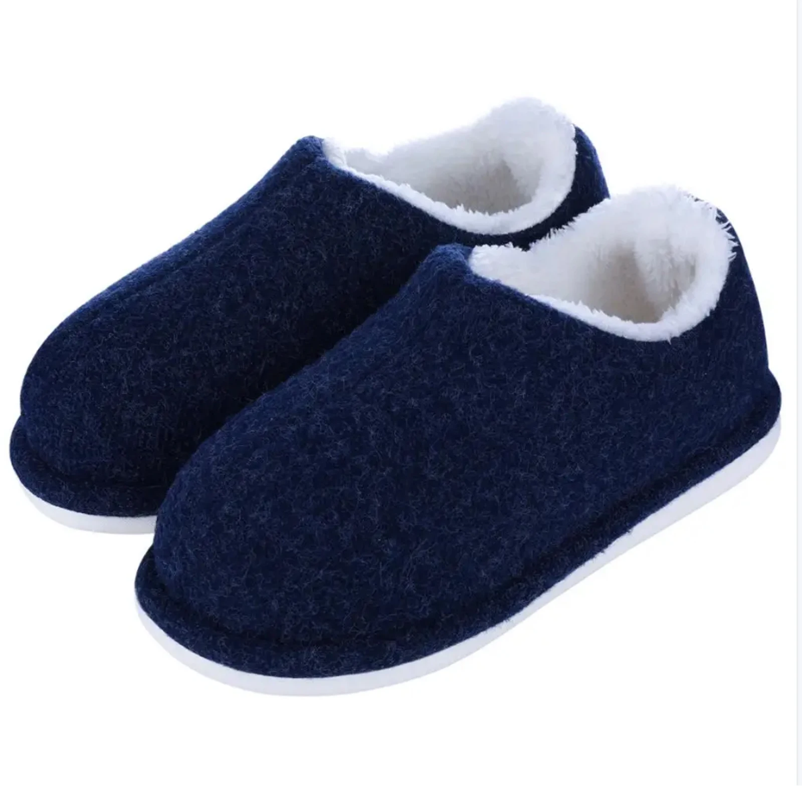 

Bebealy Winter Fur Cotton Slippers Women Indoor Warm Plush Home Slippers Soft Sole Casual Furry Shoes Fluffy Flat Non-Slip Slide