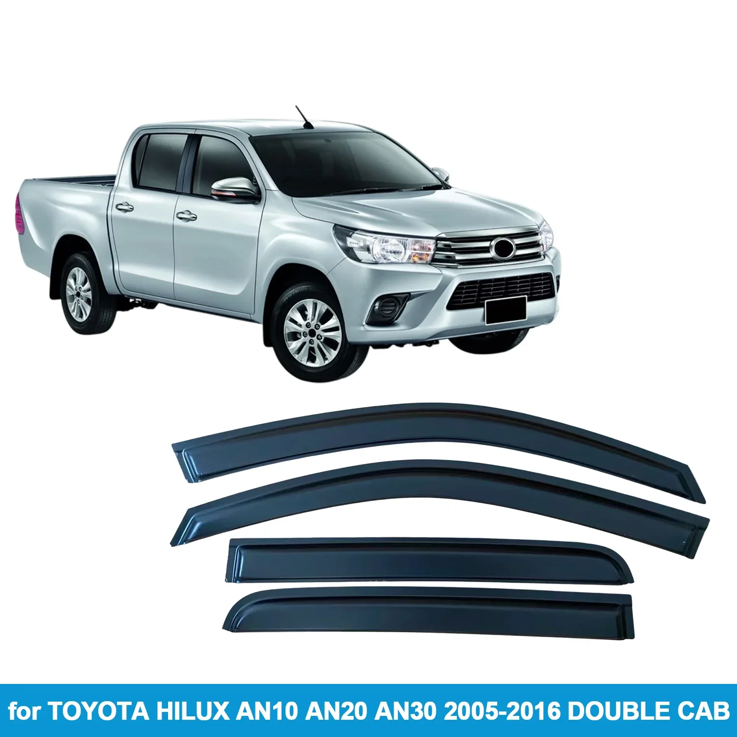 

Оконный козырек для TOYOTA HILUX AN10,AN20,AN30 2005-2016 DOUBLE CAB, защита от дождя, боковой дефлектор, защита от атмосферных воздействий, наружное крепление