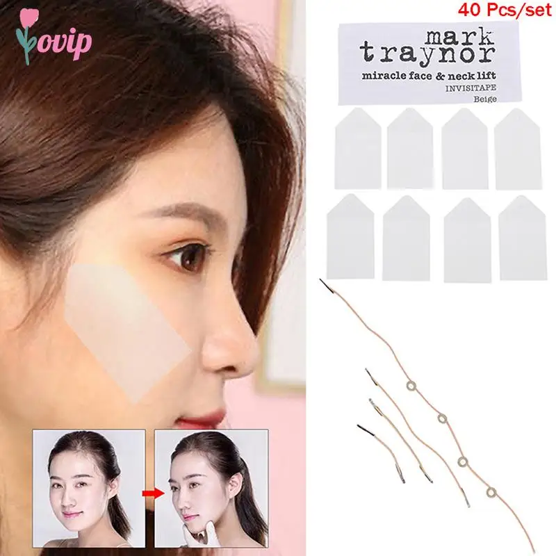 40Pcs face Lifting Patch Invisible V-Line Face Lifting Tape and Strap Set Neck and Eye Double Chin Lift wrinkle removal