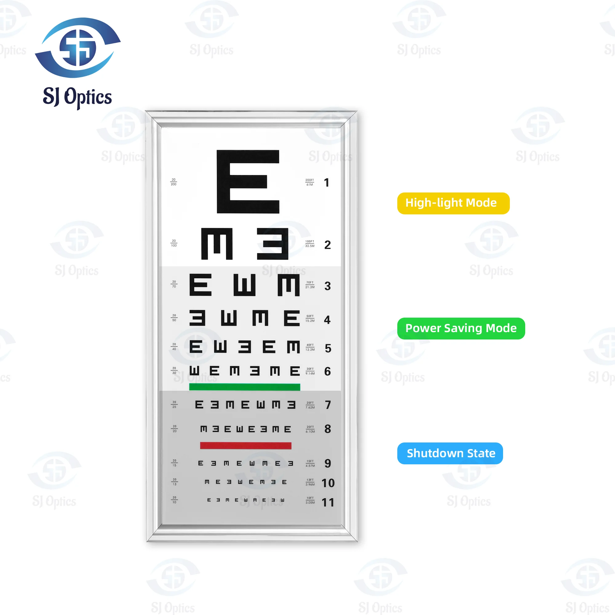 Optical Instruments China Eye Test Chart CB01 Light Box Chart Visual accurate chart Visual Acuity Chart For Eye Test Hot Sale