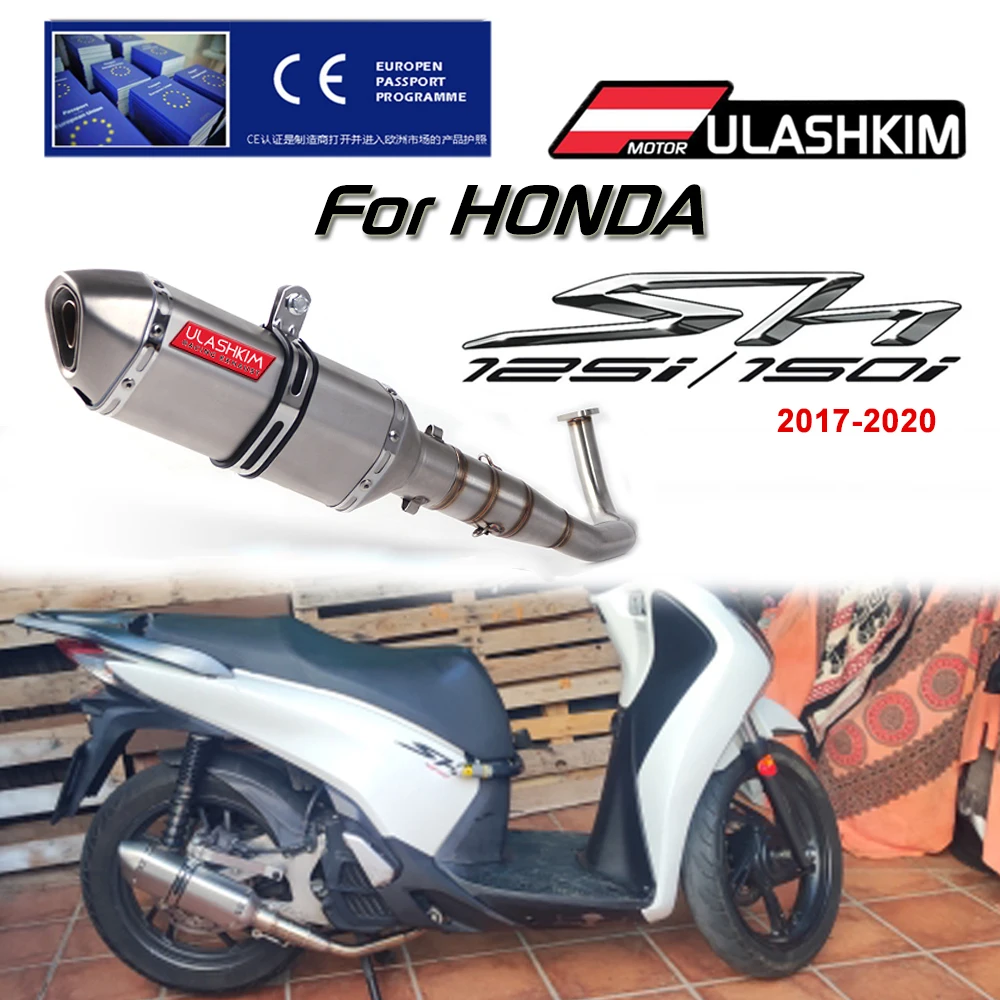 

SH150 SH 125 150I Motorcycle Exhaust Mascape Full System Slip On Middle Link Muffler For honda SH125 SH150i SH125i 2017-2020