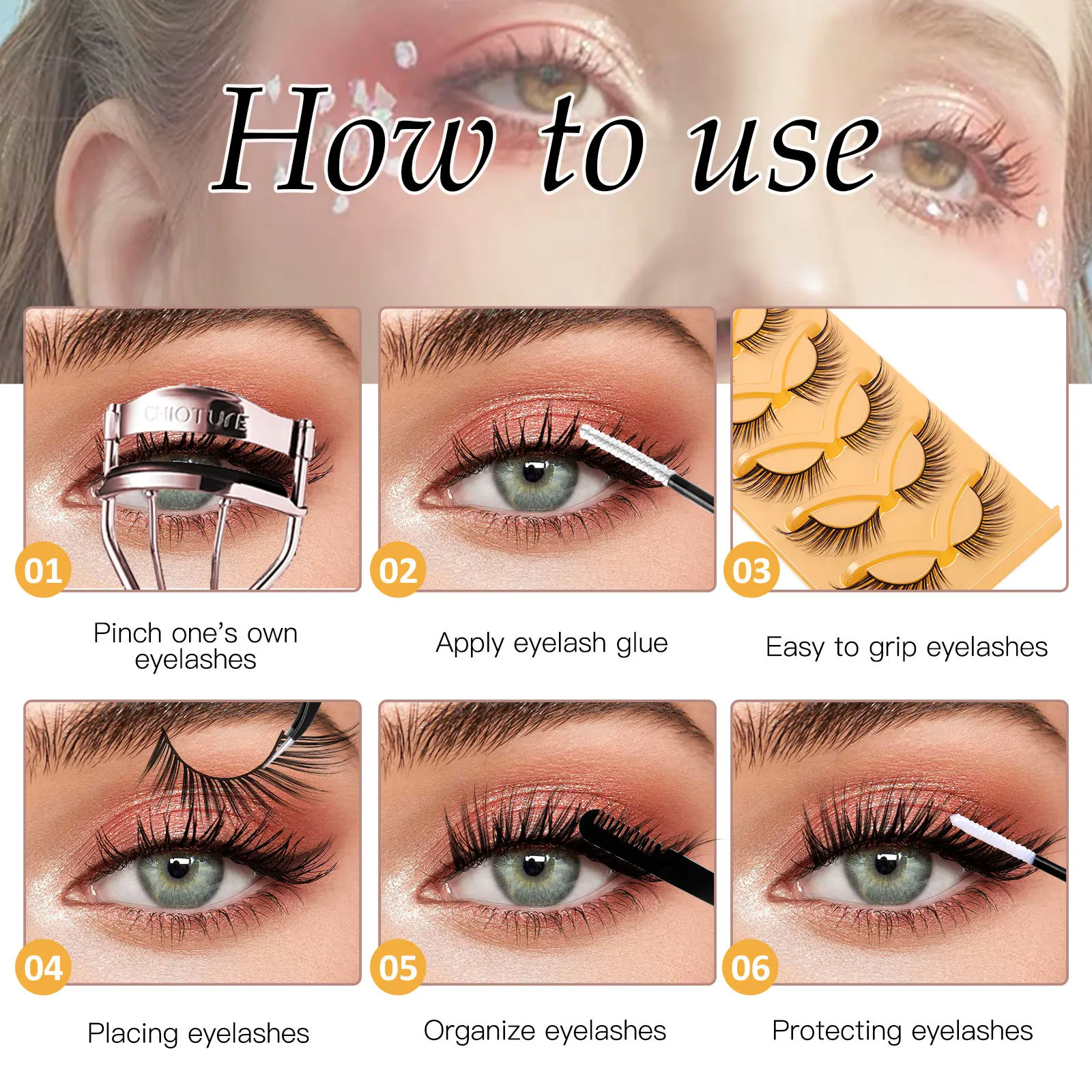 Pestañas de ojo de gato 3D, pestañas postizas de visón Natural, esponjosas y suaves, maquillaje falso, volumen dramático, 5 pares