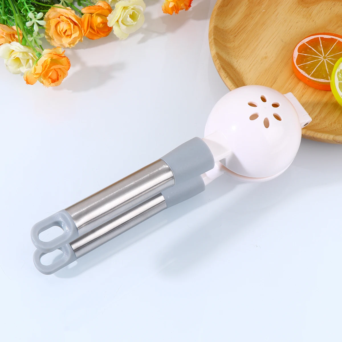 

Manual Fruit ABS Stainless Steel Handle Corrosion Resistant Lemon Press Tool Home Kitchen Use Easy Storage Lemon Juicer