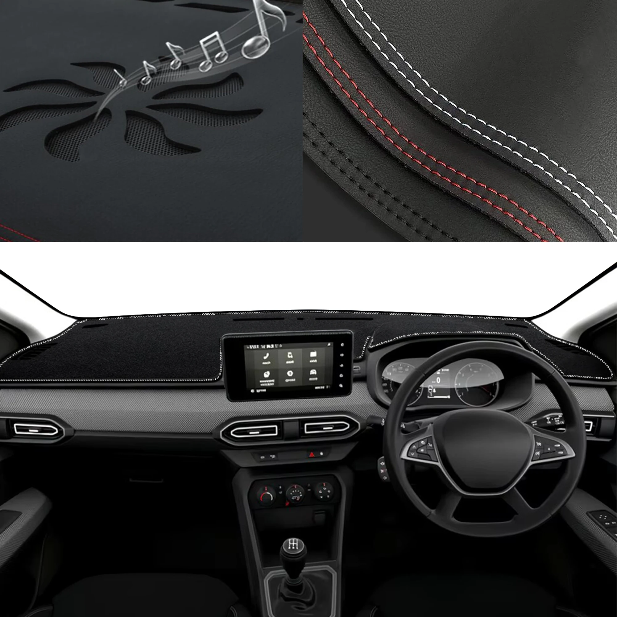 for Dacia Sandero 2026 2025 2024-2021 Special Customized Dashboard Cover Anti‑Glare Sunshade Pad Dash Mat Interior Accessories