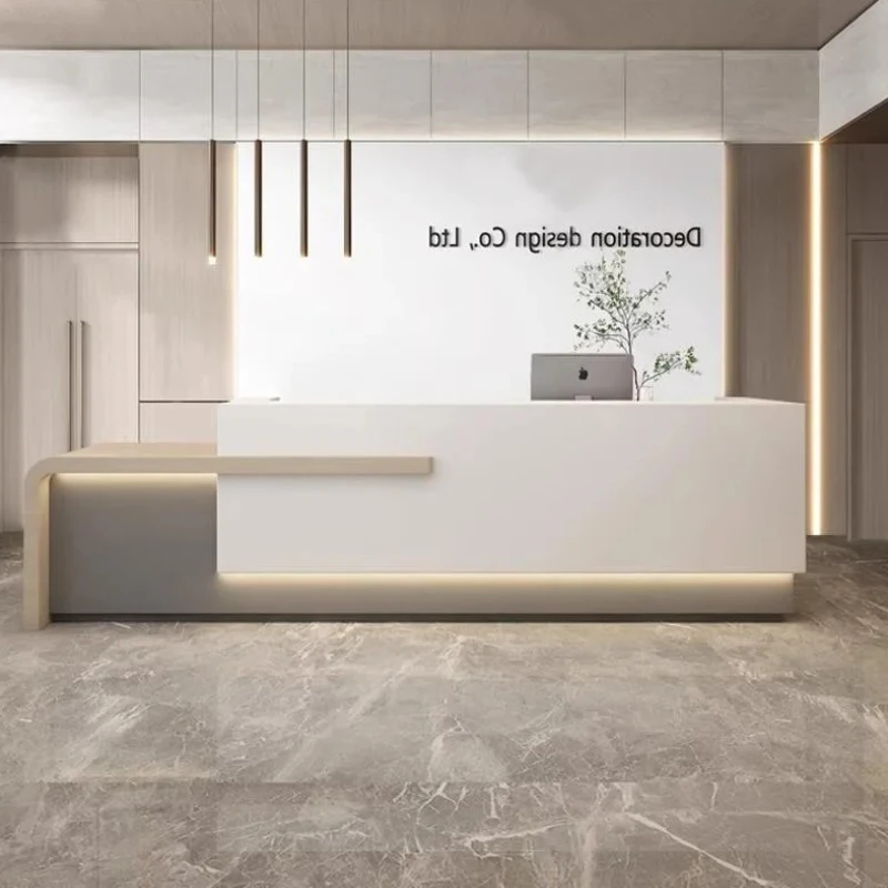 Checkout Front Desk Reception Counter Clinic Classic L Shaped Reception Desks Beauty Salon Mostrador Recepcion Office Furniture