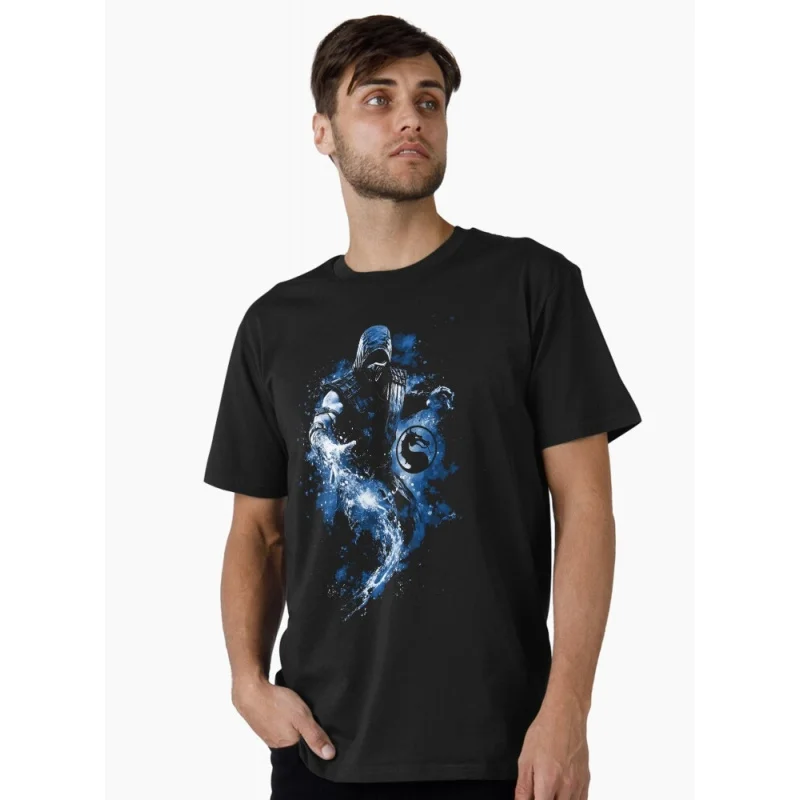 

Vintage 90's Mortal Kombat Sub-Zero Gift tee for gamer 100% cotton printed Men's Short Sleeve Graphic T-Shirt All size tops