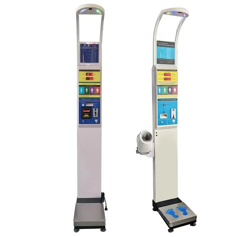 Hot Sale Medical and Personal Coin Operated Weight and Height Scale with Printer and Pressure Machine HGM-15