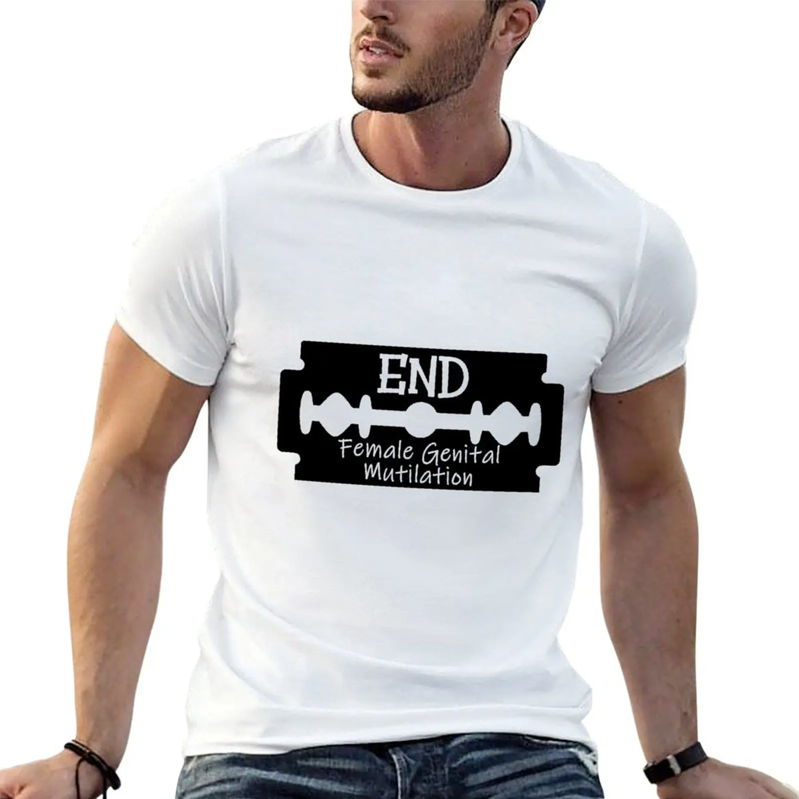 Female Genital Mutilation Cute for FGM Awareness T-Shirt Basic Plain Tee for Spring and Summer