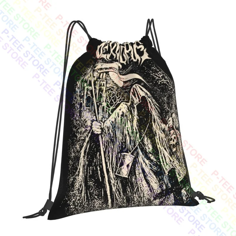 Exmortus Black Metal Band Night Reaper Drawstring Bags Gym Bag Print Backpack Sports Bag Outdoor Running