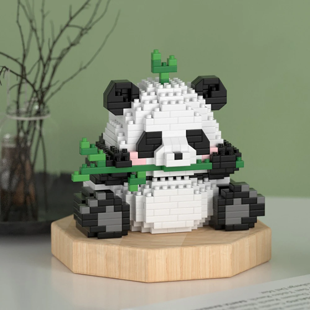 Panda Micro Building Block Nano Blocks 3In1 Model Cute Animal Mini Bricks Figure Toys for Kid Birthday Gifts Model Building Kits