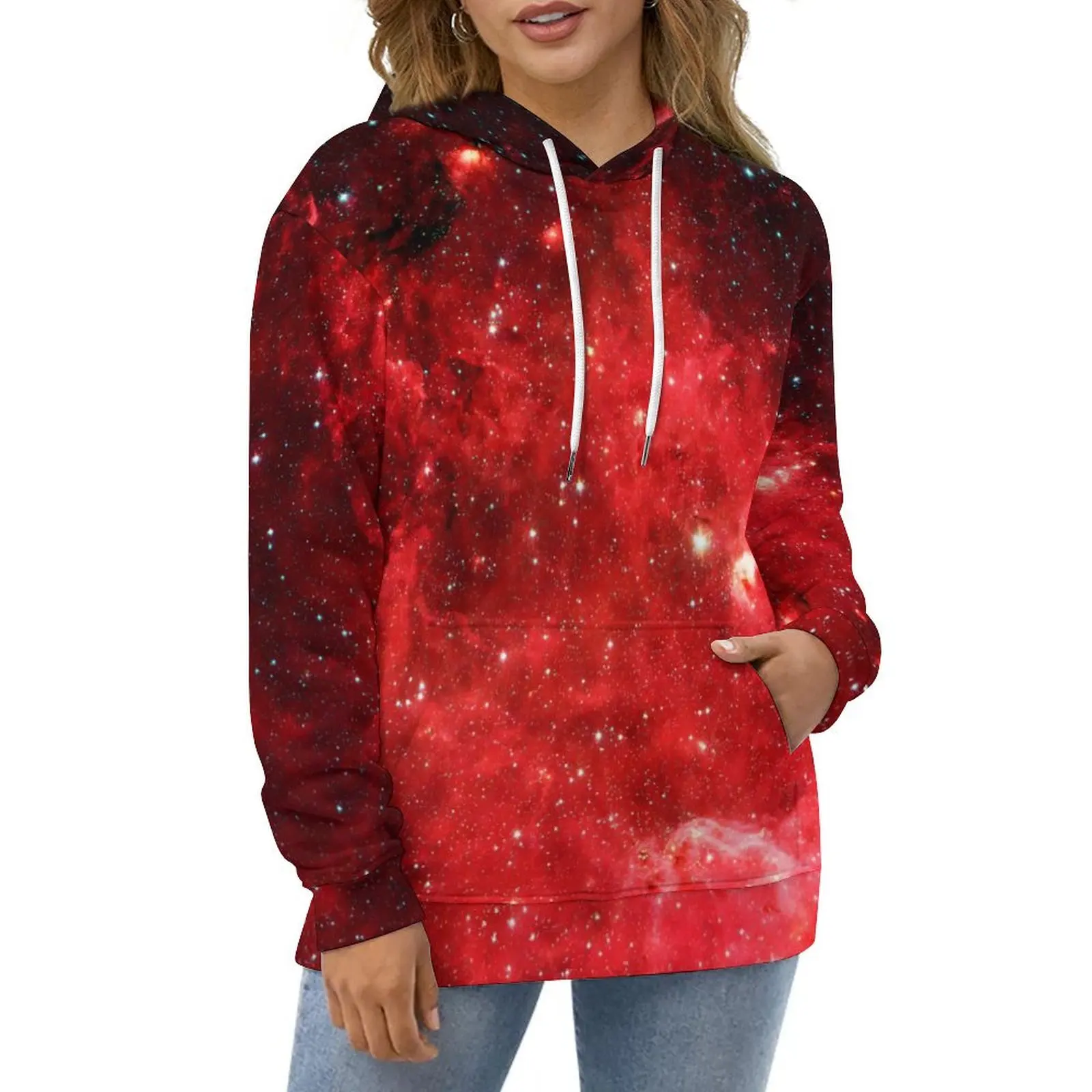 Galaxy Casual Hoodies North America Nebula Cool Hoodie Unisex Long Sleeve Hip Hop Graphic Loose Oversize Clothes