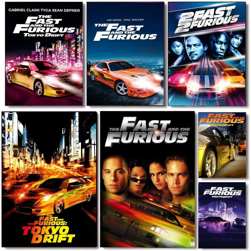 Famous Film F-Fast And Furious Poster High Quality Bedroom Living Room Aesthetic Wall Decoration Painting Stickers Gift