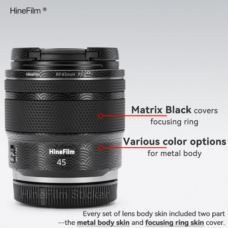 تخصيص الجلد لكانون RF45 f1.2 غطاء للعدسات ملصق 45 1.2 ملصق مائي الجلد لكانون RF 45 مللي متر F1.2 STM حامي التفاف ملصق #3