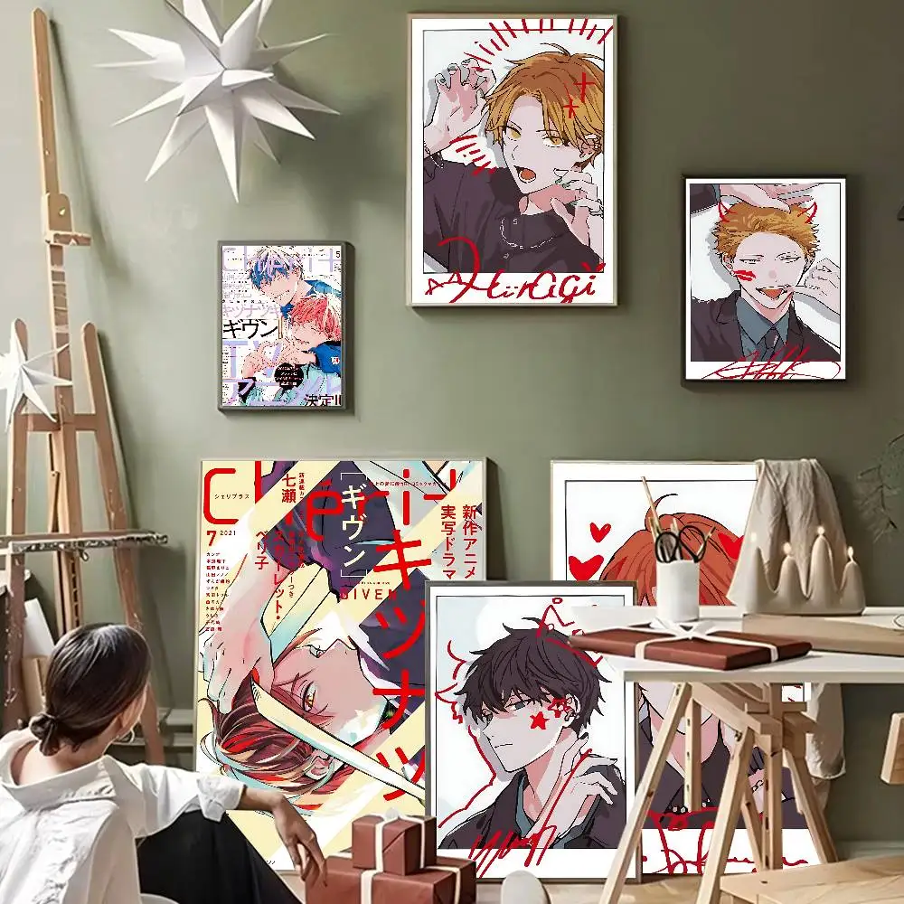 Japanses Cartoon Given Anime Posters Sticky Whitepaper Sticker DIY Room Bar Cafe Kawaii Room Decor