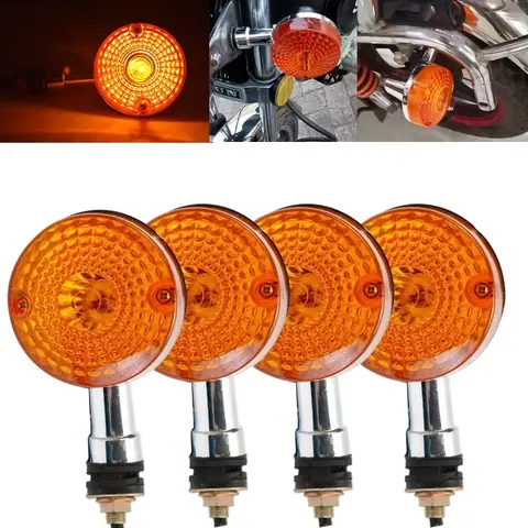 Motorcycle Turn Signals Universal Amber Front Rear Turn Signals Indicator Lamps For Suzuki GN125 GN250 HJ125-8