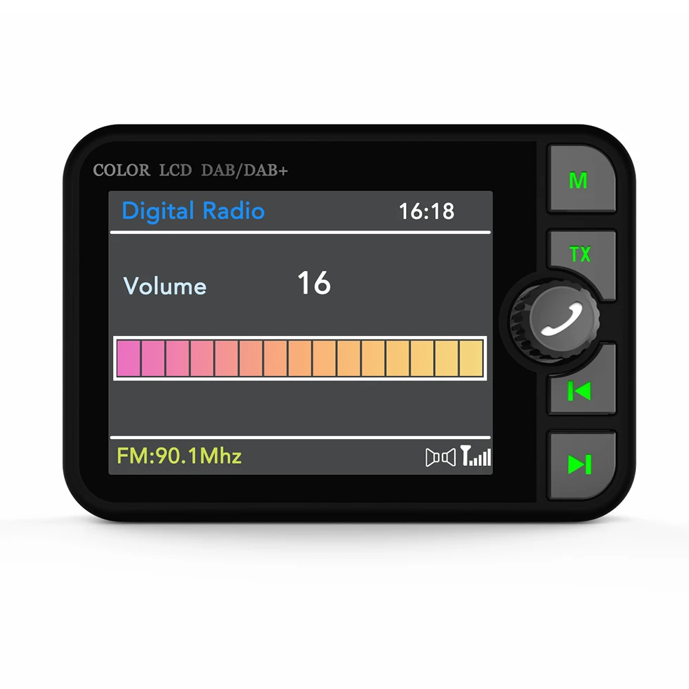 Pemutar MP3 Stereo Layar LCD Warna 2.4 Inci Adaptor Siaran Sinyal Digital Penerima DAB+ Pemancar FM MP3 Hands-free untuk Mobil