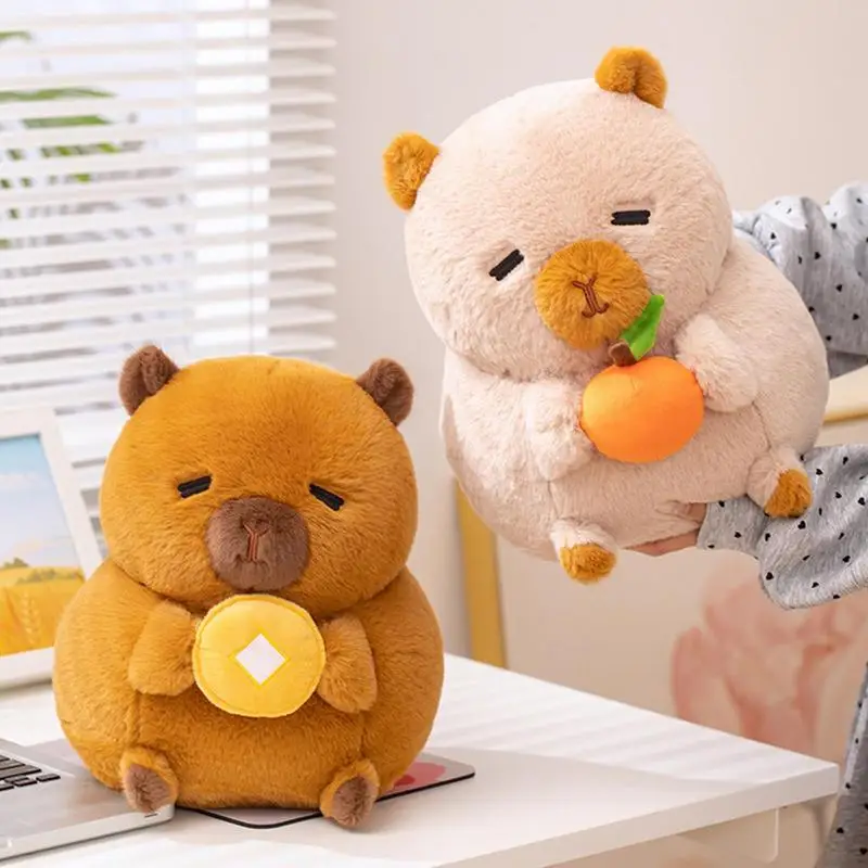 Capybara Stuffed Pillow Cartoon Stuffed Pillow Doll Decor Plush Animal Toy with Rich Expression for Living Room Kid's Room Car