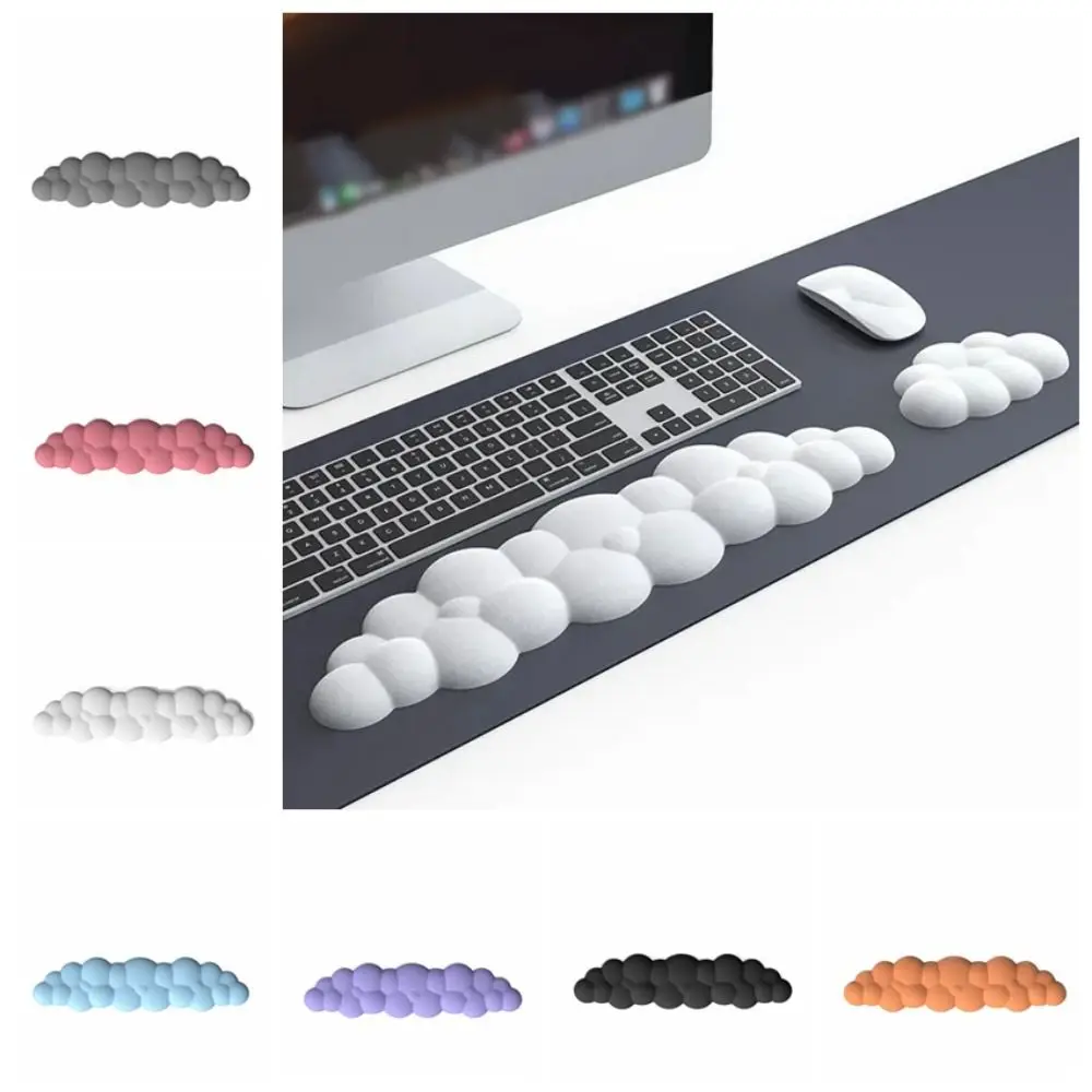 Soft Cloud Shaped Keyboard Wrist Rest Pad Memory Cotton Comfort Mouse Pad 3D PU Leather Hand Pillow Gamer