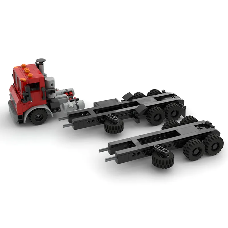 

MOC-220687 Новая классическая модель грузового мини-полуприцепа из строительных блоков, 475 деталей, подарок для мальчиков на день рождения или Рождество