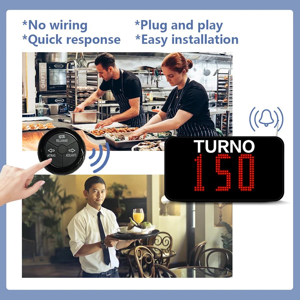 Imagem -03 - Máquina do Sistema de Gerenciamento de Filas sem Fio Ycall Number Calling Restaurante Pager Turbo Screen Next Button