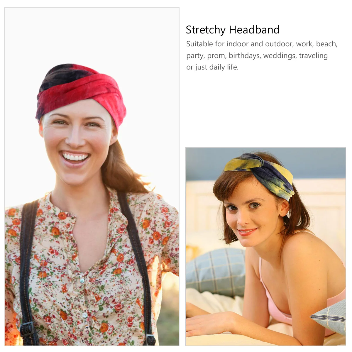 

4pcs Knotted Stretchy Headbands Women Criss Cross Hair Bands Fashionable Bohemia Wrap Accessories For Daily Party Prom Wedding