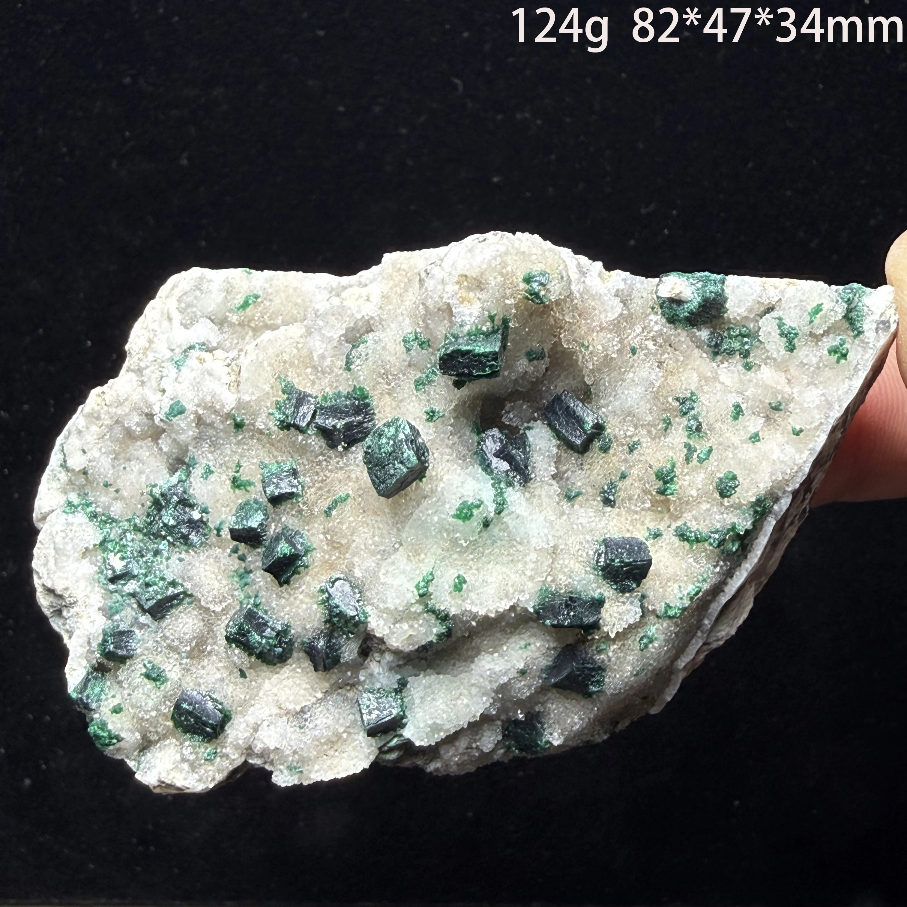 Natural Congolese Dioptase and Crystal Symbiotic Mineral Specimen, Healing Collectible, Educational Home Decoration  A2-2-15