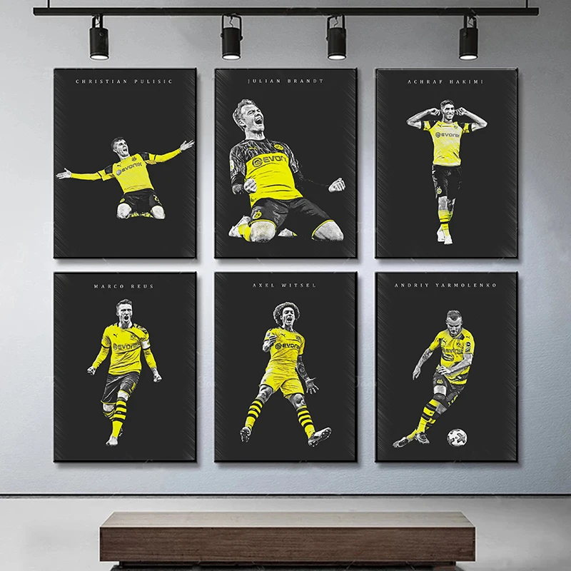 Eleanor Haynes Dortmund Players Marco Reus Painting and Prints Canvas Poster Wall Art Pictures for Living Room Decor Cuadros