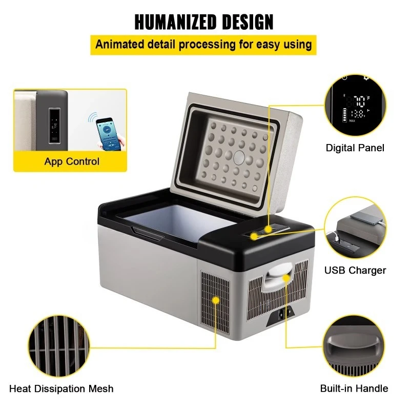 Car Refrigerator 20L Compressor Portable Small Refrigerator Car Refrigerator Freezer Vehicle Car Truck RV Boat Mini Electric