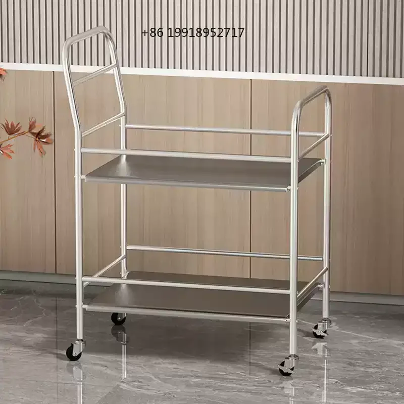 Stainless Steel Utility Cart Kitchen Serving Trolley Heavy-Duty Food Delivery Wagon for Restaurant Hotel Mobile Storage Cart