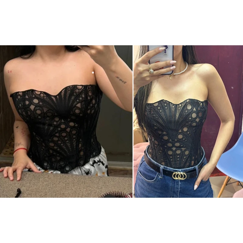 Breathable XS Hollow Pink White Bustier Top Black Corset Top Plus Size For Women Overbust Corsette Top Korset For Party Outfit